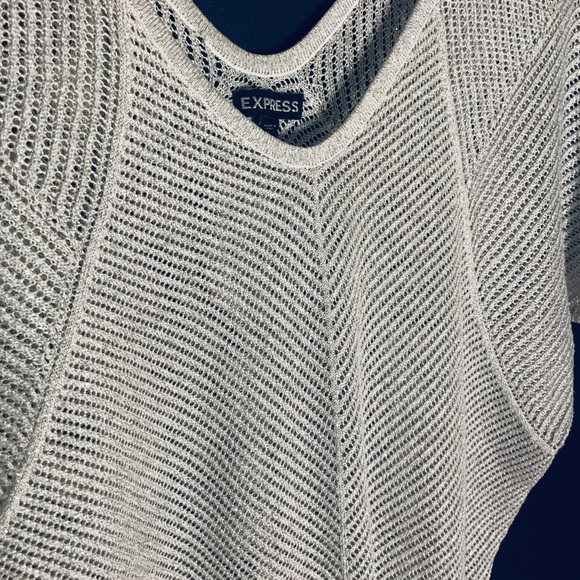 Express Sparkle Knit V-Neck Top - Picture 2 of 5